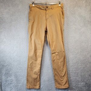 George Slim Fit Chino Pants Mens 34x34 (Measures 34x32.5) Cotton Blend Brown